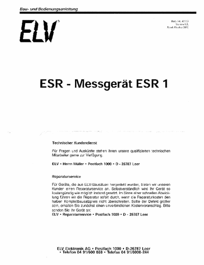 ELV Elektronik ESR - meter ESR- meter  ( elco )